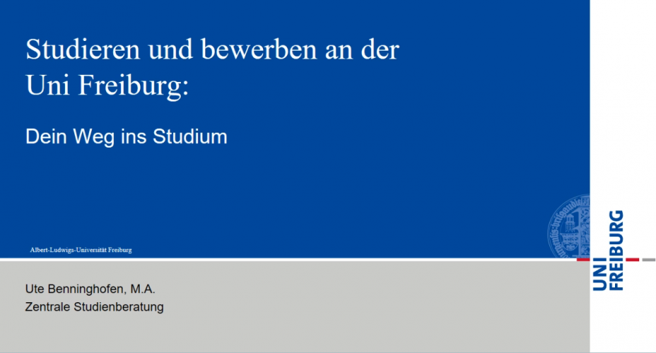 Studieren und bewerben an der Uni Freiburg